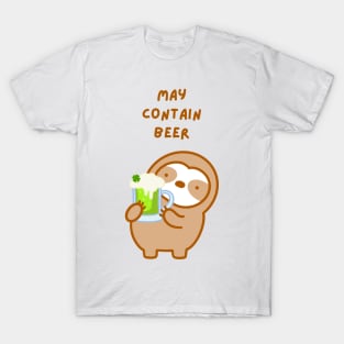 May Contain Beer St. Patrick’s Day Sloth T-Shirt